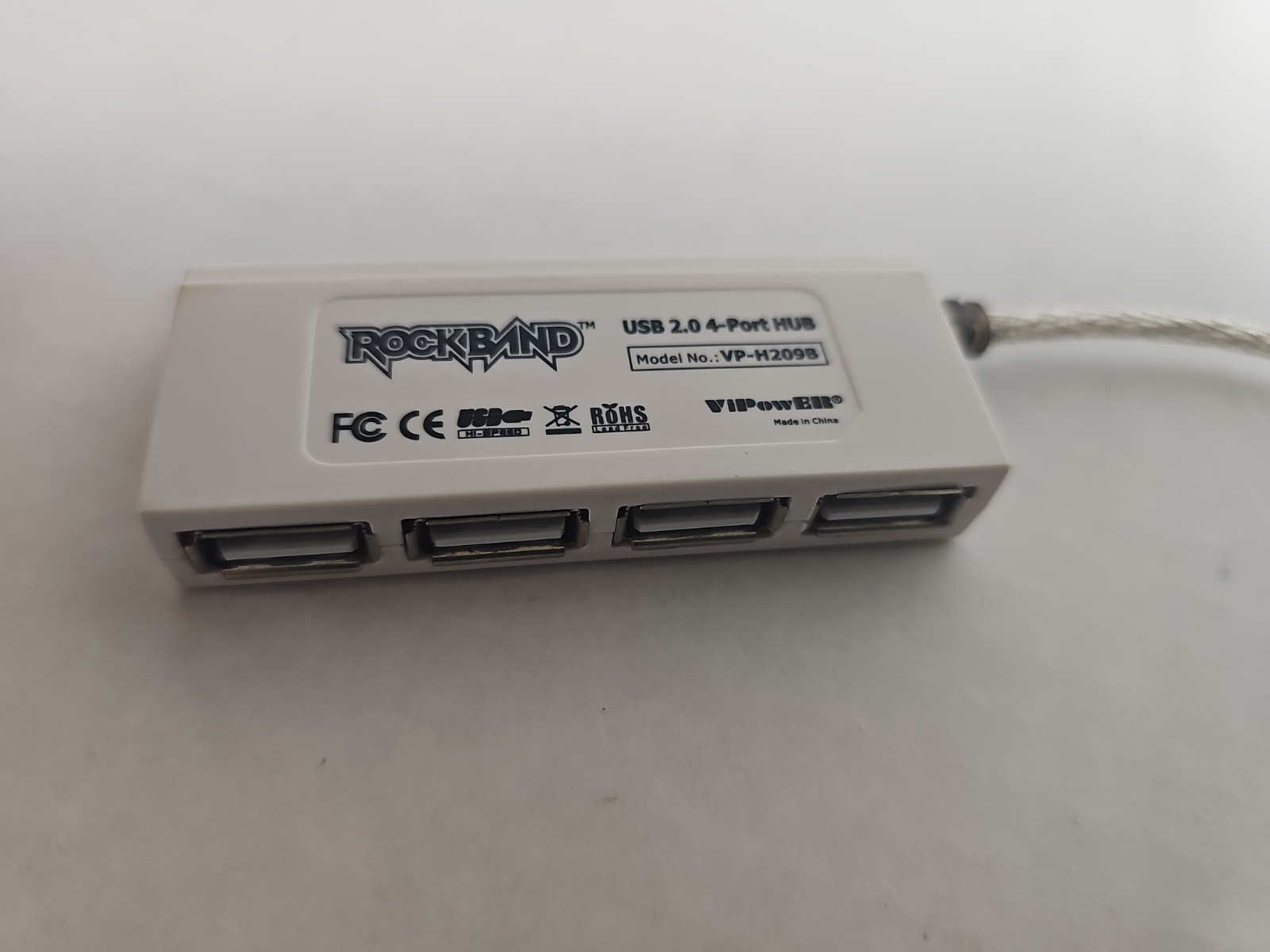 Rock Band ViPowER 4 Port Hub USB 2.0 Dongle VP-H209B Xbox 360 Wii PS2 PS3 OEM