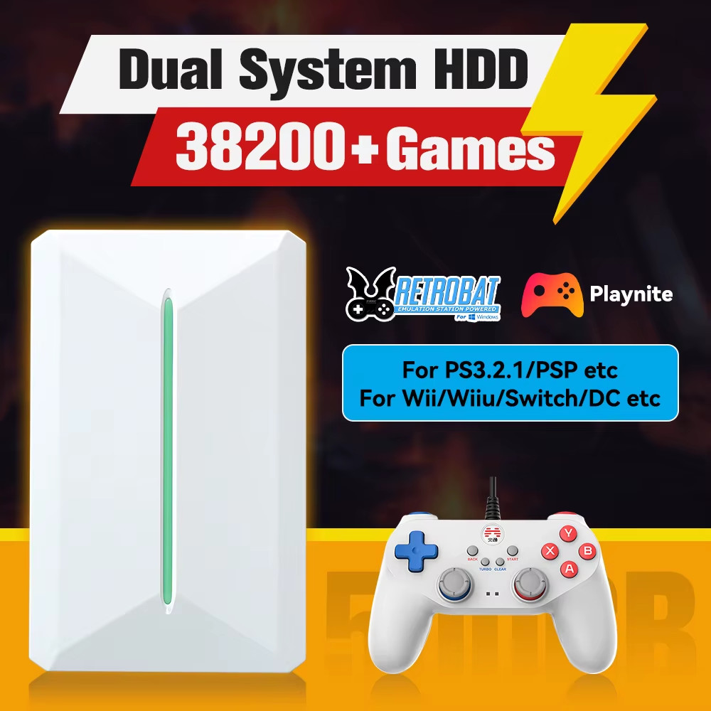 HDD Retro Game Console for PS2&3/WiiU/Wii/Switch/50+Emulators 38293 Games＆42 AAA