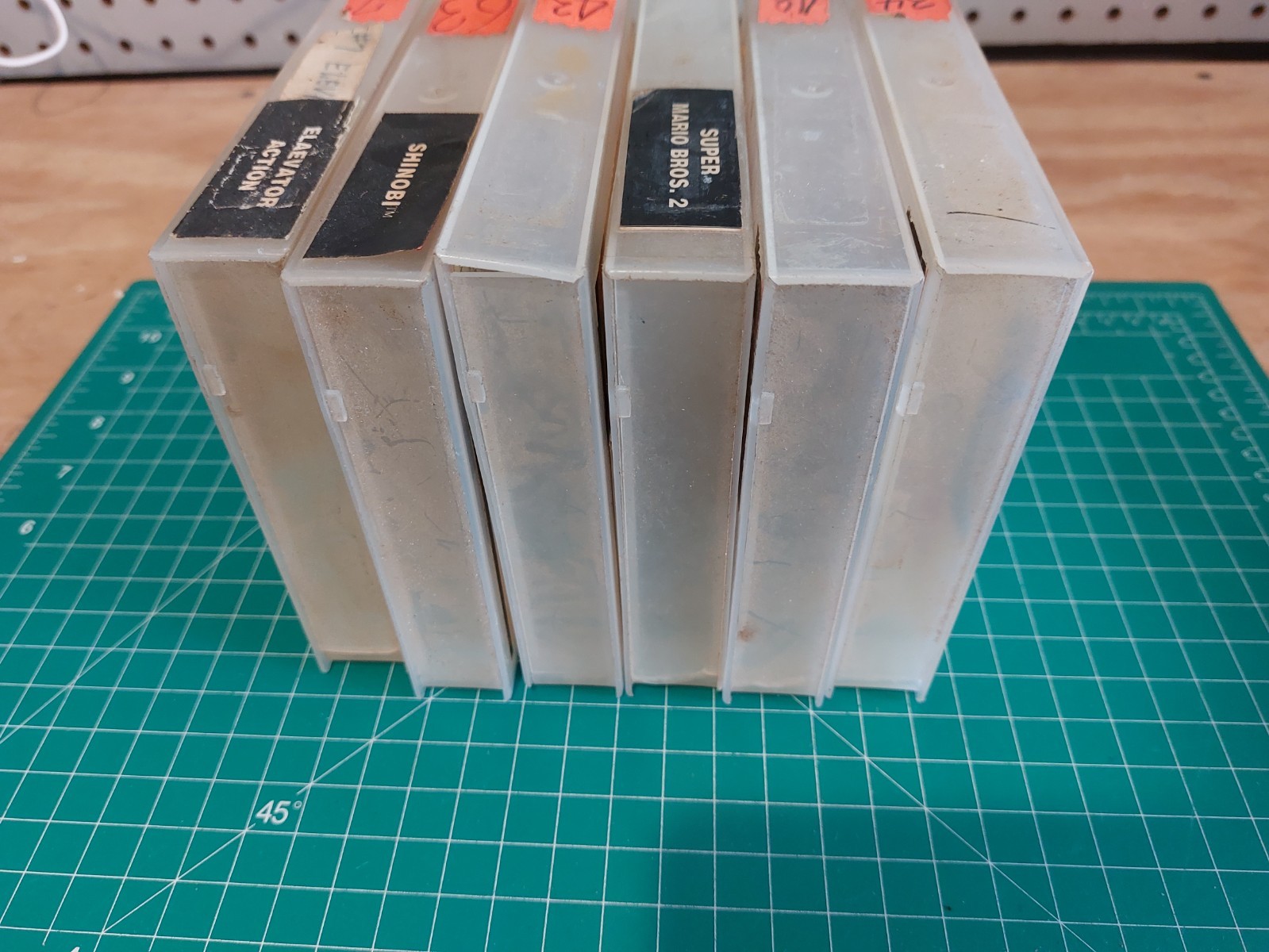 6 NES Clamshell Case Lot- Used Rental Store Cases Nintendo Quik Play