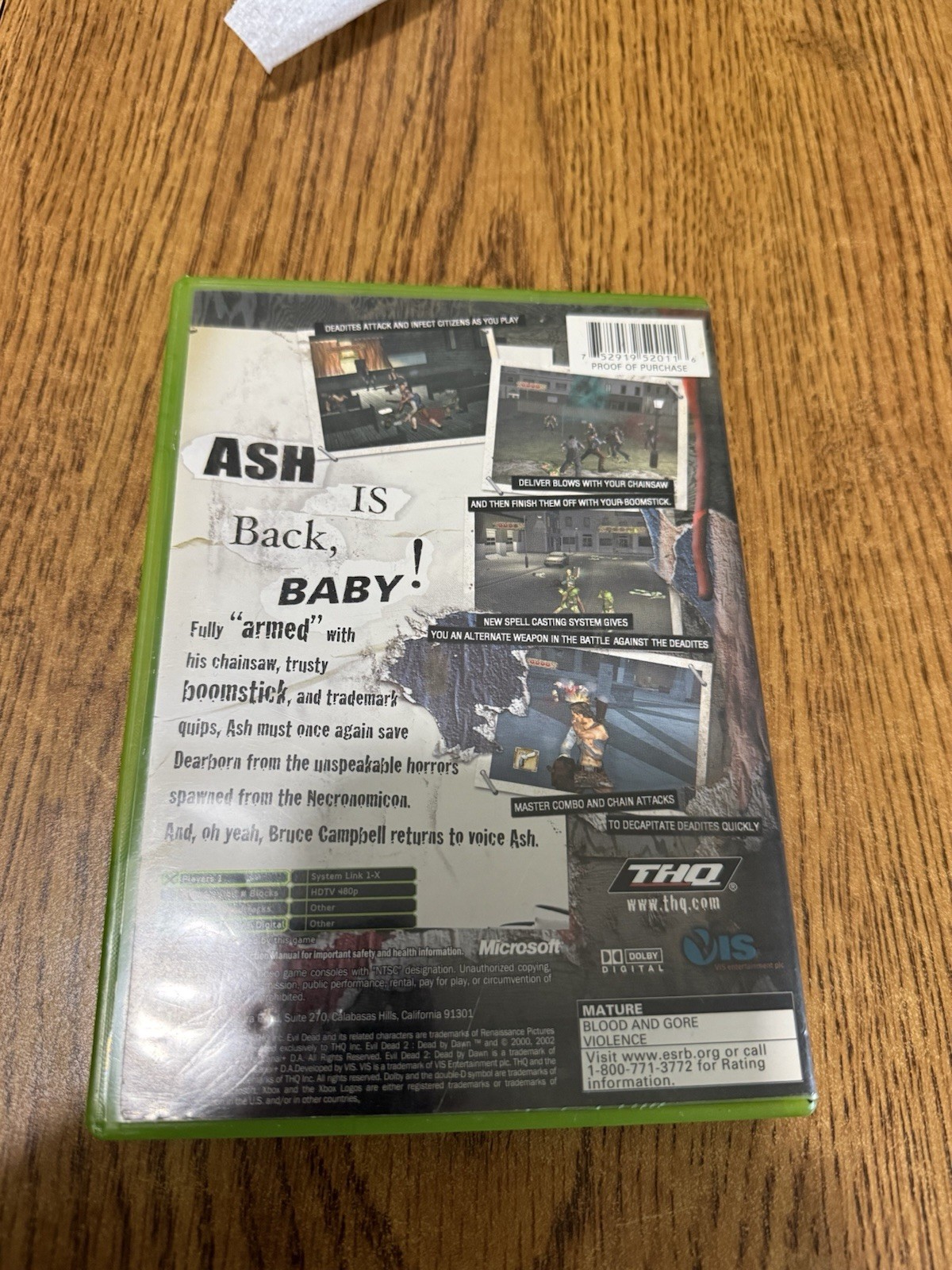 Evil Dead: A Fistful of Boomstick (Microsoft Xbox, 2003) Complete Tested & Works