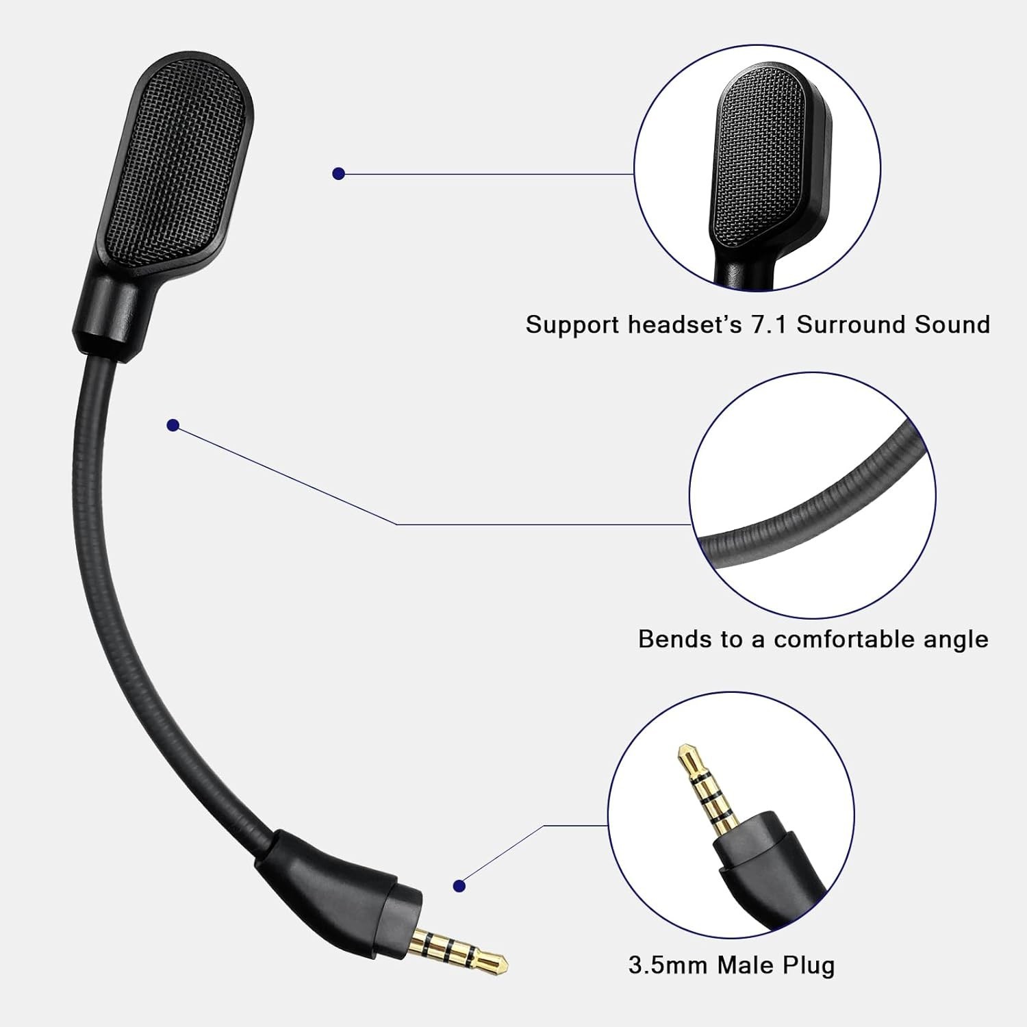 Upgraded Mic Replacement fits for HyperX Cloud III Wired/Wireless Gaming Head…