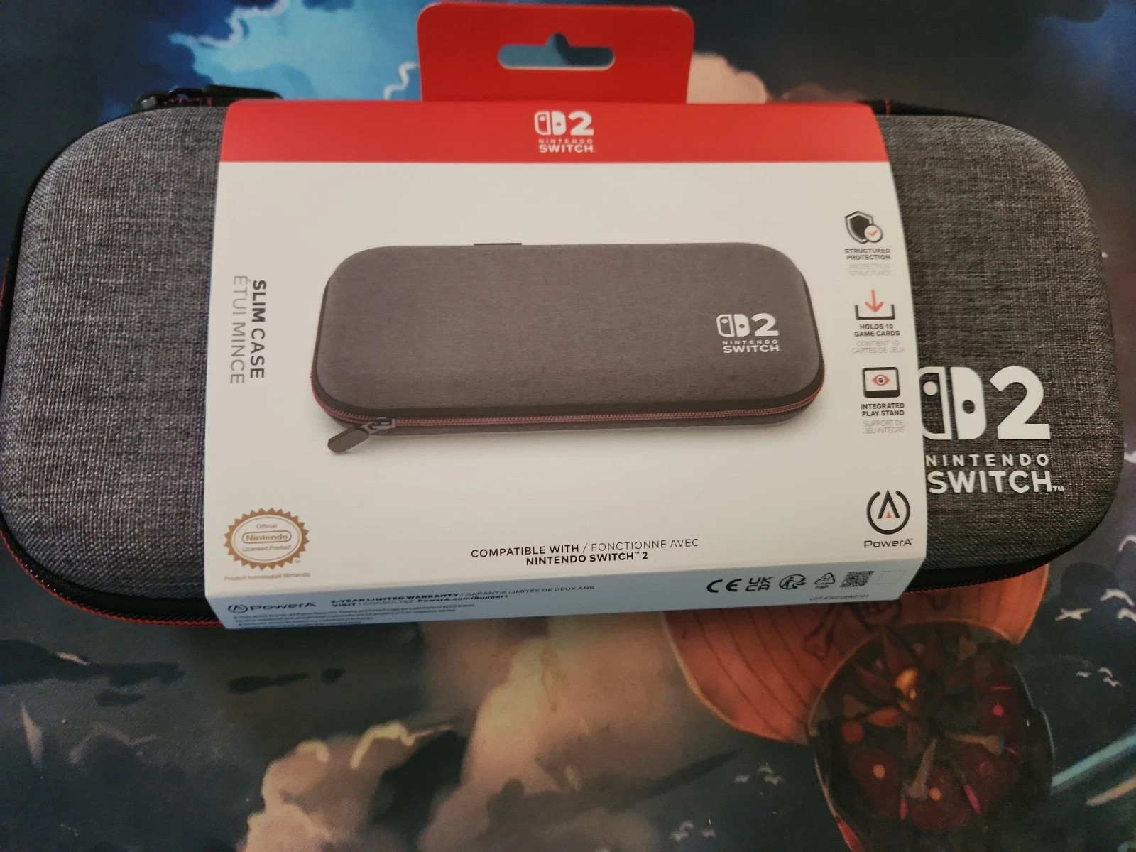 Brand New PowerA Slim Case for Nintendo Switch 2 in Dark Heather Gray