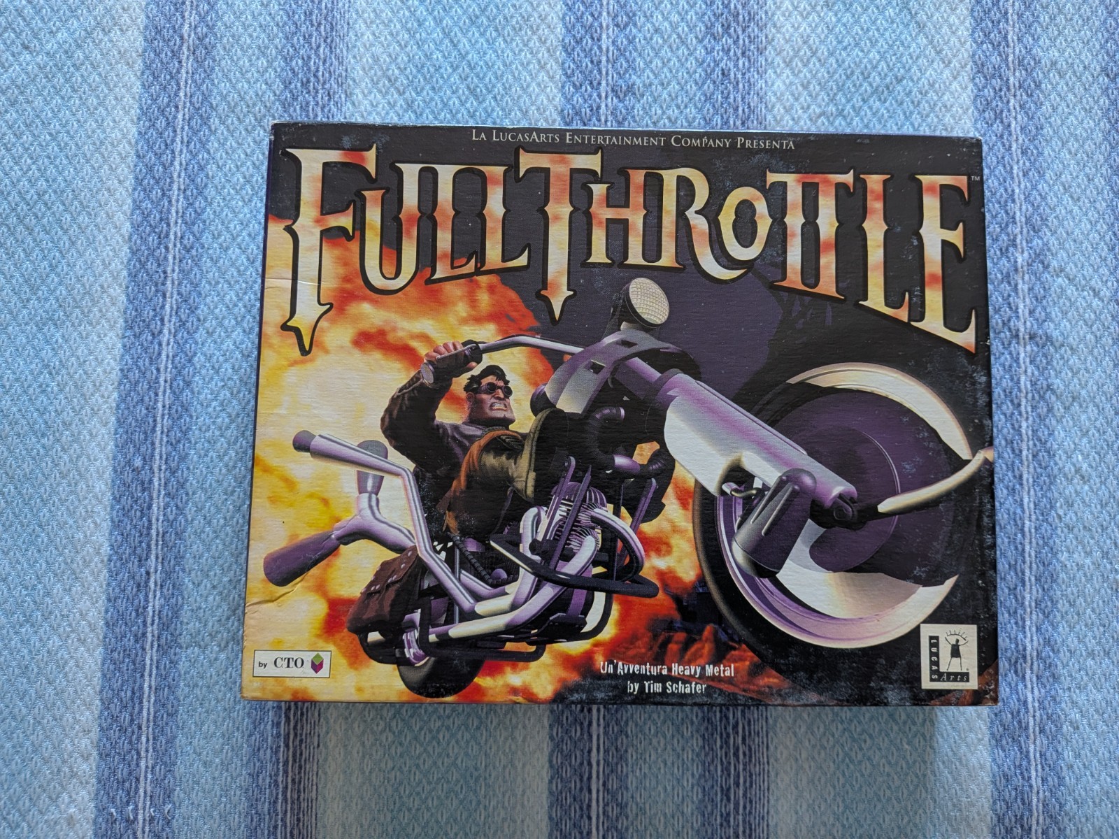 FULL THROTTLE ITALIAN COMPLETE LUCASARTS PC CD ROM BIG BOX CTO LUCAS ADVENTURE