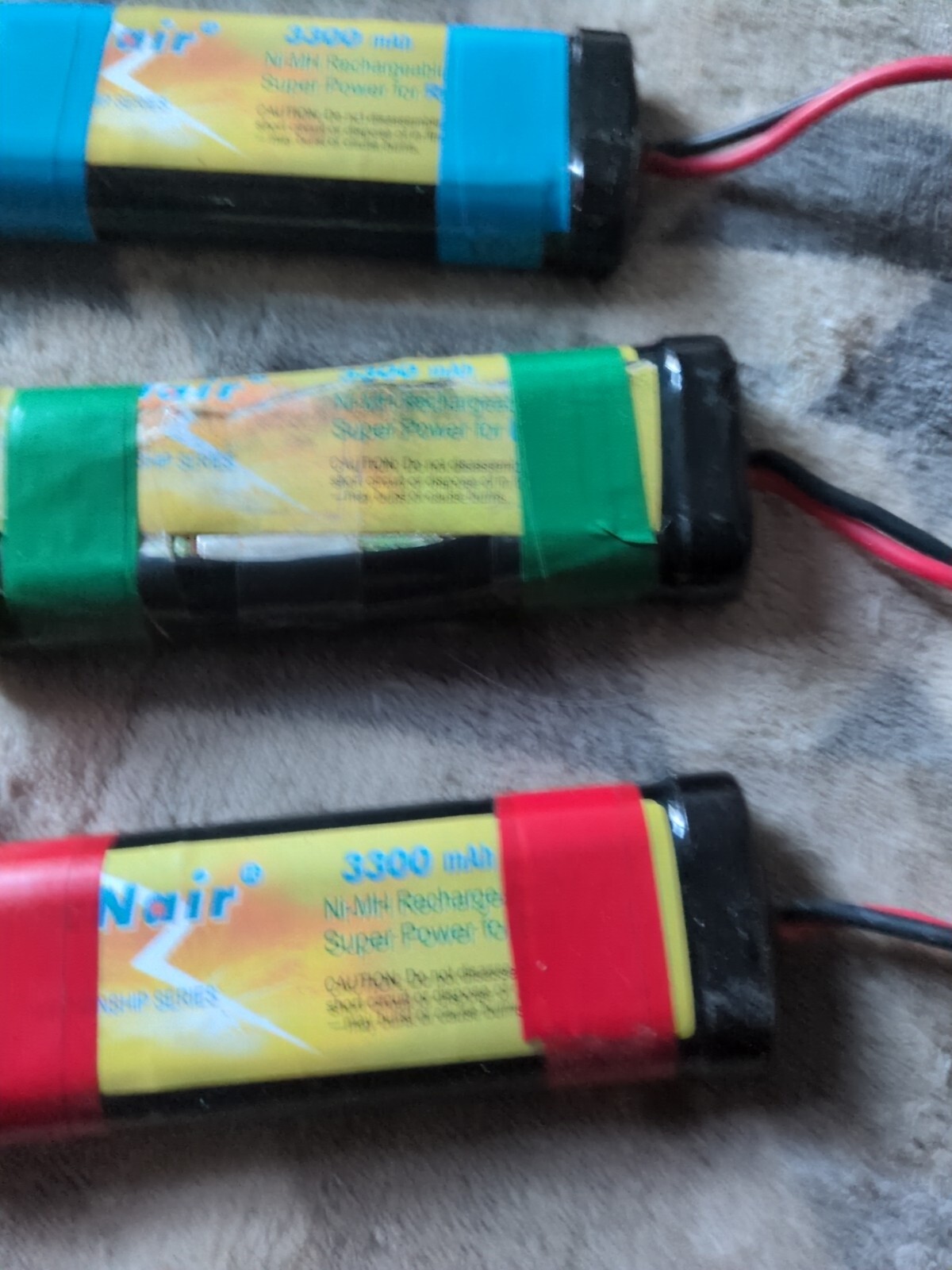 Lot of 4 RC Remote Control Batteries NiMH Battery 3300 mAh Used Last Tested 2018