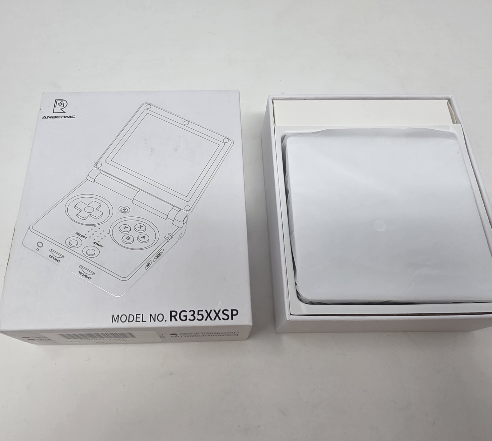 Anbernic RG 35XXSP – Clear White Linux Retro Handheld Game Console RG35XXSP 1GB