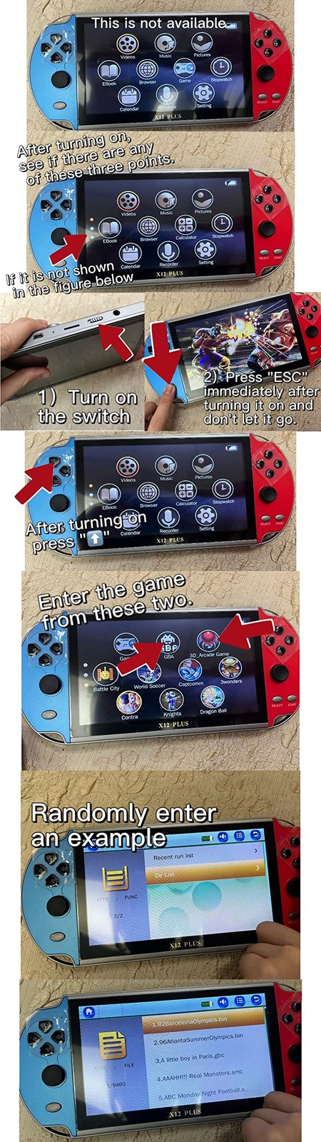 Tcdstar Original Factory 16Gb Retro Handheld Games Player X 12 Plus 10000Games