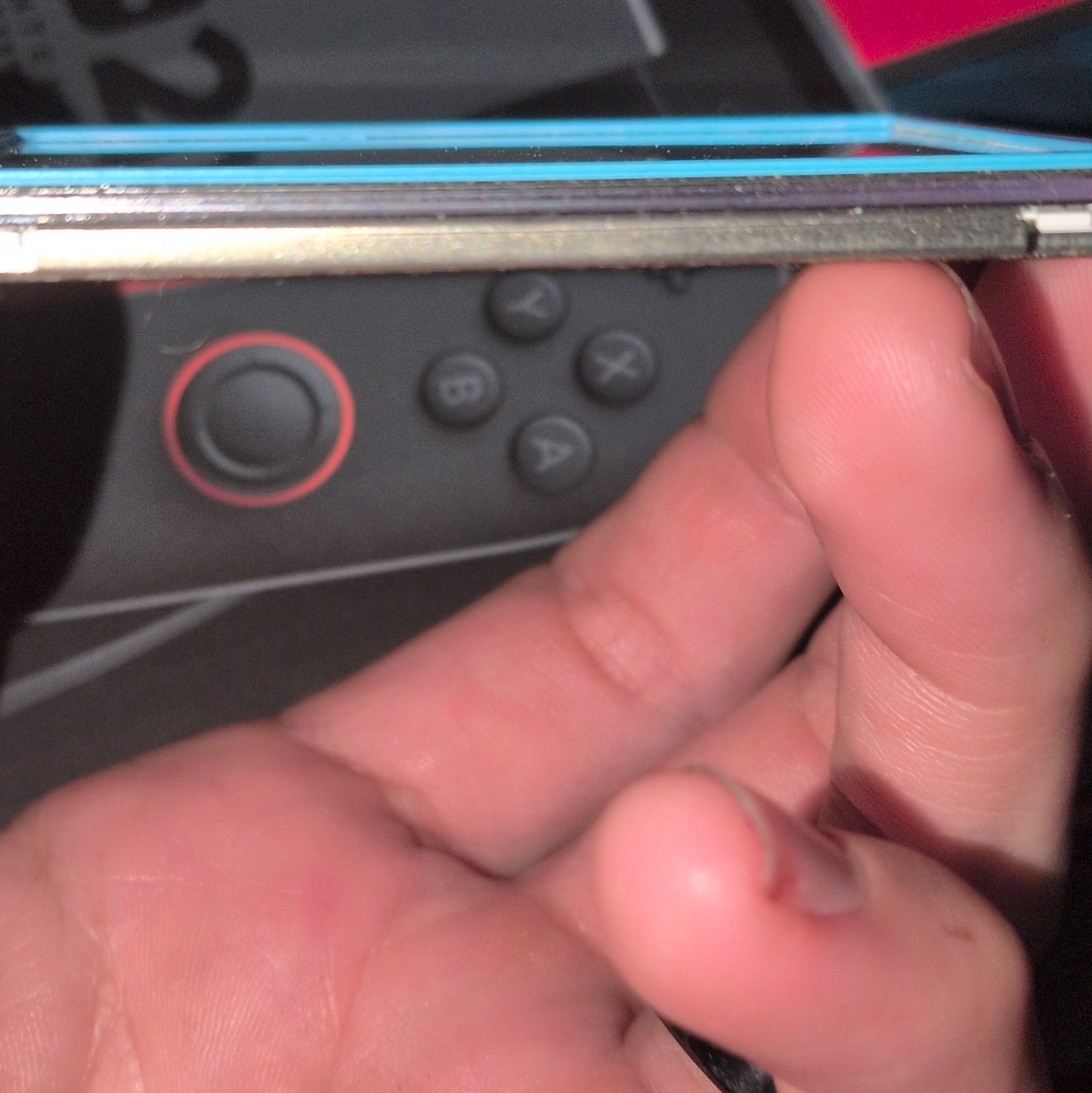 Nintendo Switch Replacement LCD Screen Display Module w/ Ribbon Cable Blue Frame