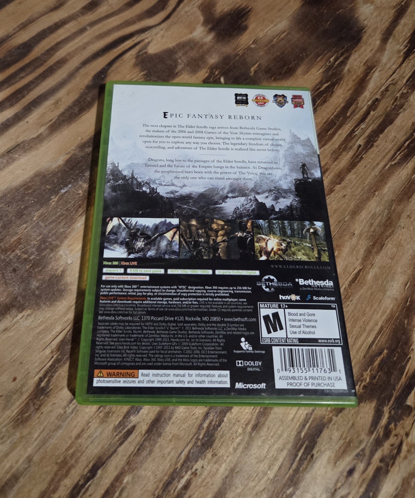 Elder Scrolls V: Skyrim (Microsoft Xbox 360, 2011) Missing Map. Manual Included