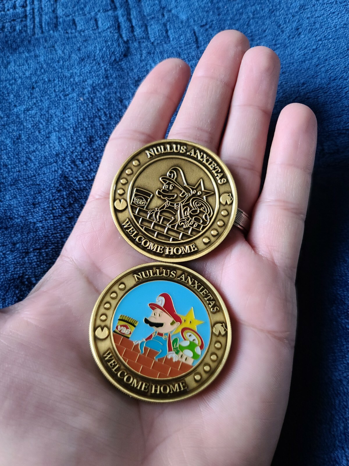 MARIO PAX Challenge Coin AUS2018 medals LOT 2 Rare Promo Nintendo Sega Namco ye