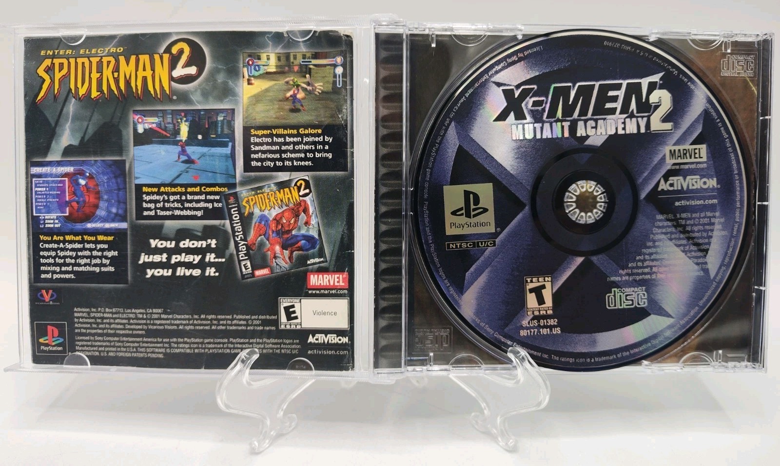 X-Men: Mutant Academy 2 (Sony PlayStation 1 PS1, 2001) CIB + Case Protector VGC