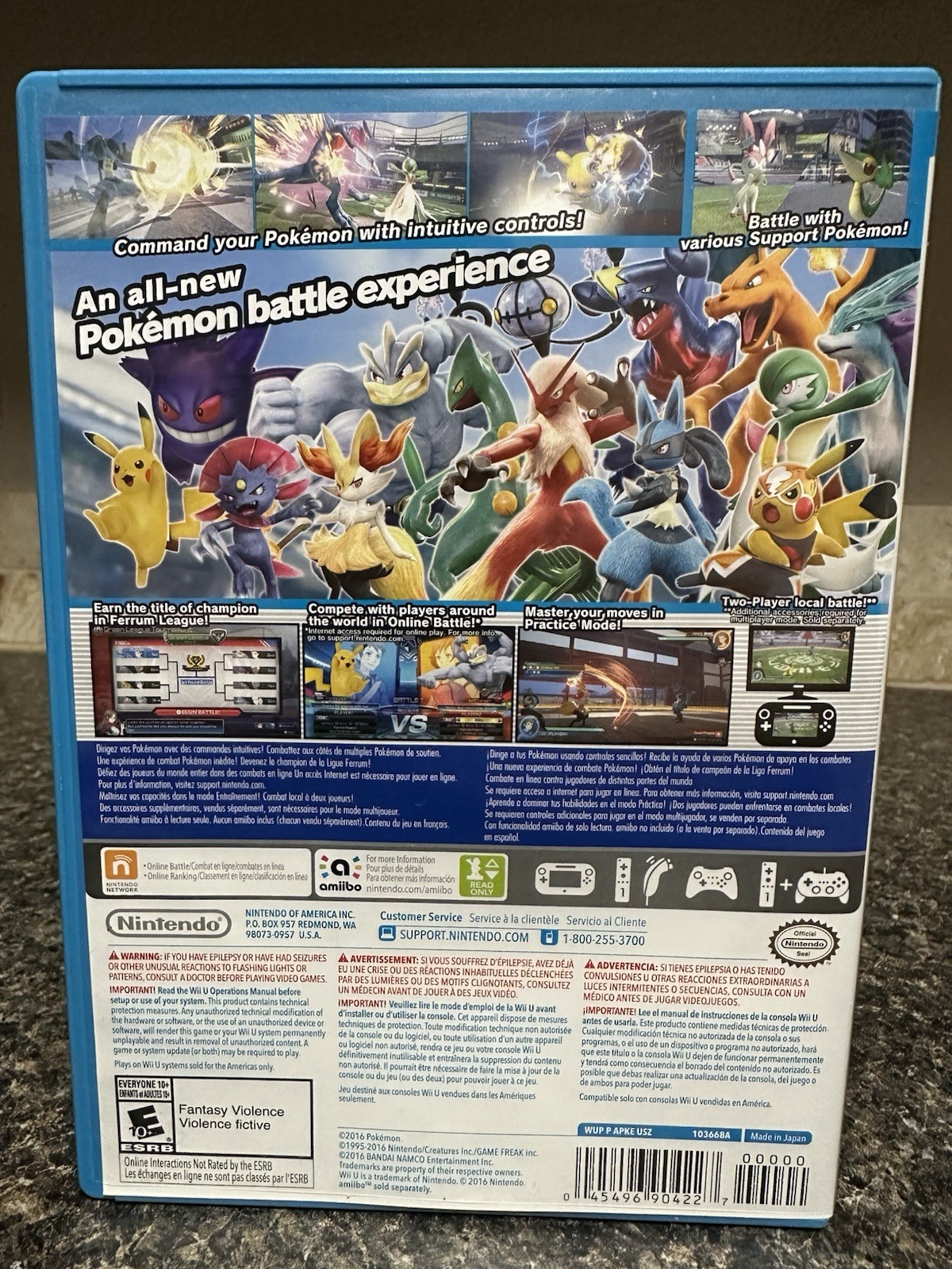 Pokkén Tournament Nintendo Wii U, 2016 Complete(CIG) W/manual/ Tested