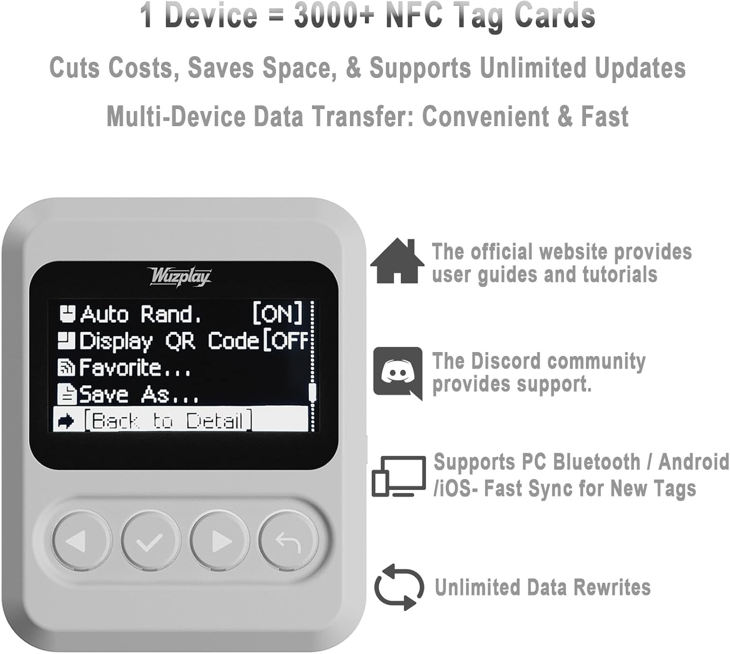 NFC Emulator Compatible with Switch 1 & 2 and NFC Enabled Devices – 1.54”OLED Sc