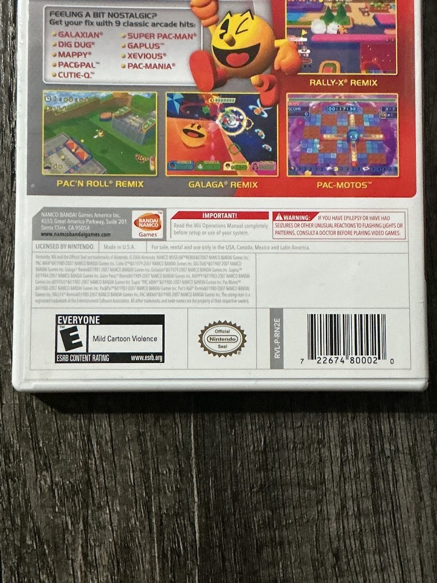 Namco Museum Remix (Nintendo Wii, 2007) Complete in Box Tested & Working!