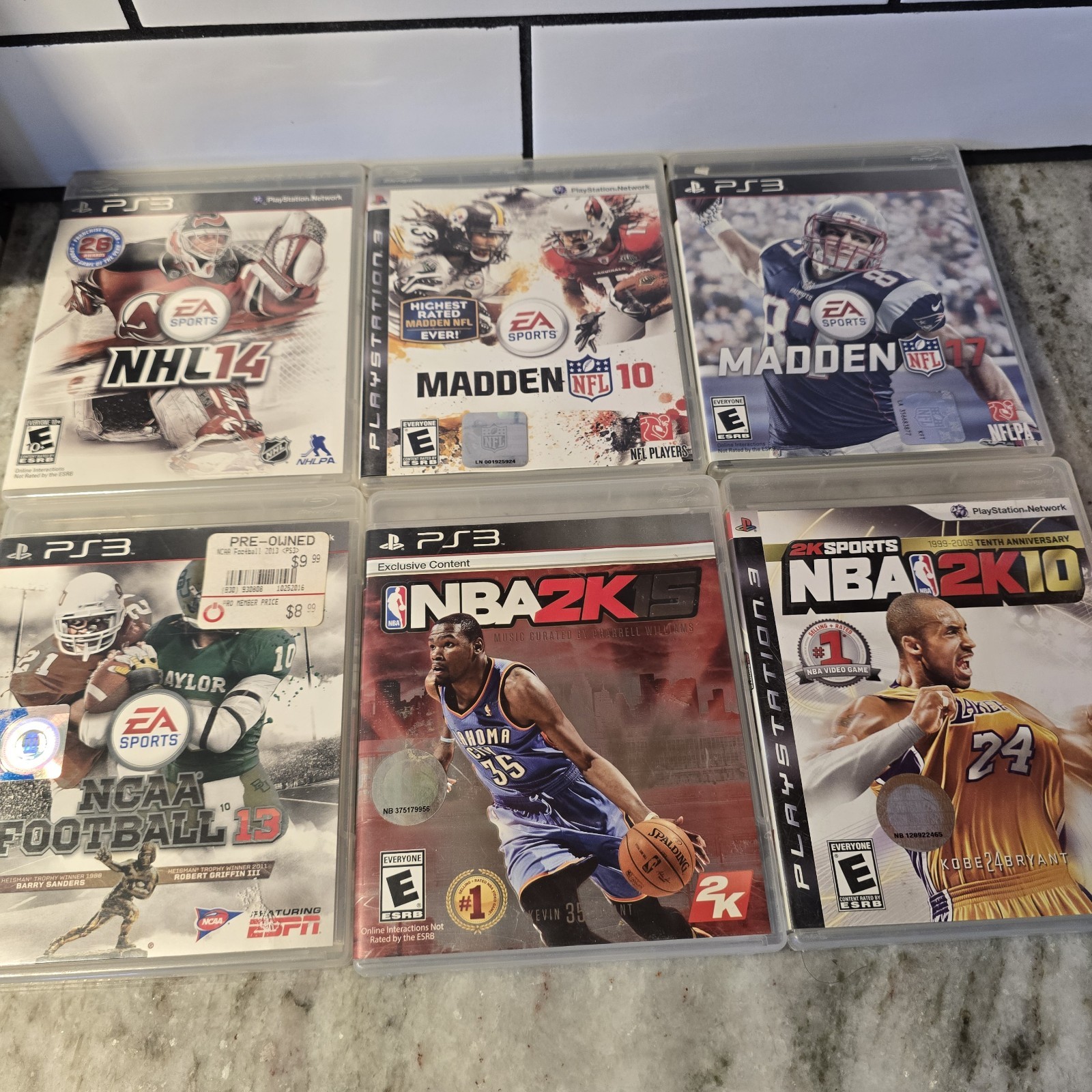 Ps3 Game Mixed Lot 9 Soccer Baseball Football Madden NHL NBA 2k EA Sports NFL