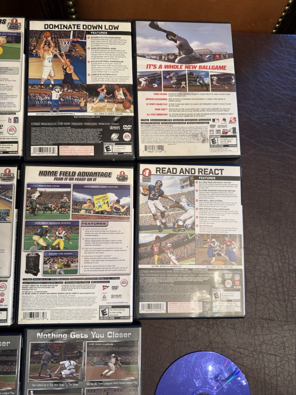 Ps2 Sports Game Lot Tiger Woods PGA Tour, MLB, NCAA Football, NCAA March Madness