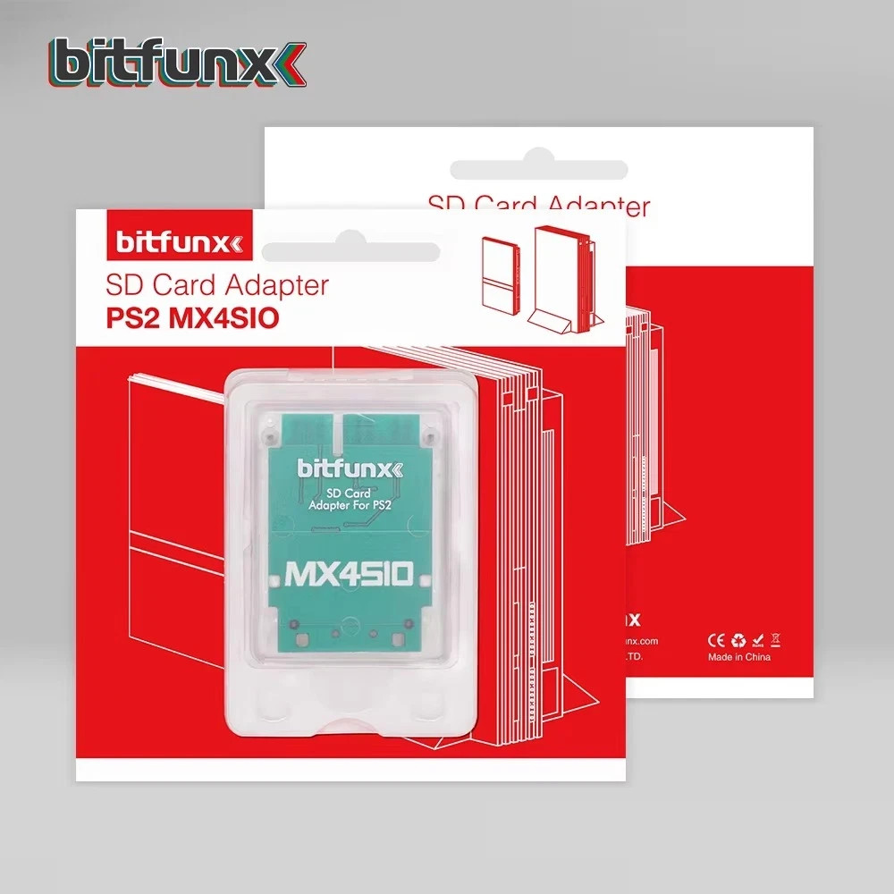 MX4SIO SIO2SD SD Card Adapter for PS2 Memory Card Expansion for SIO Blue Clear