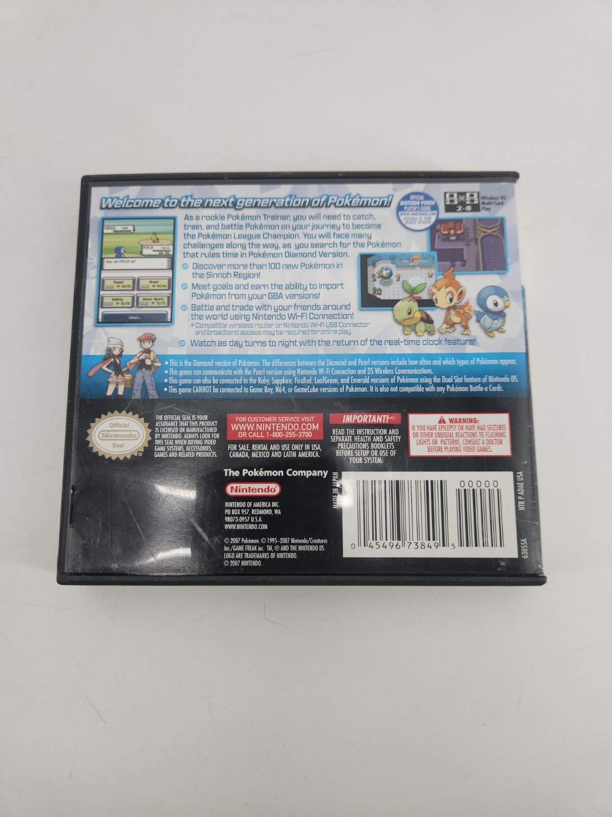 Nintendo Ds Case For Pokémon Diamond Version. Games And Manuel Is NOT INCLUDED