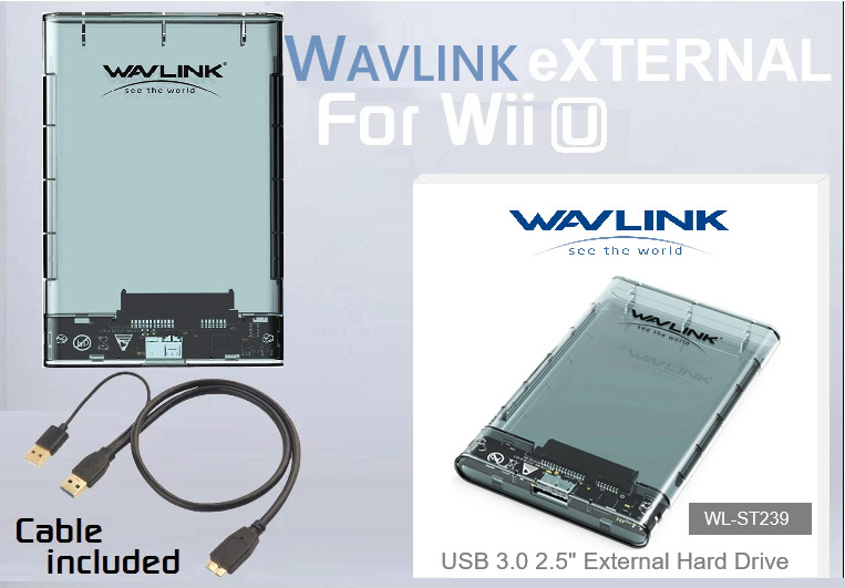 1TB External USB 3.0 Portable Hard Drive for Nintendo Wii U Game Drive