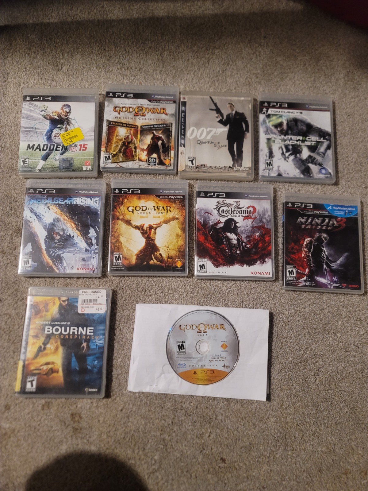 Sony PlayStation 3 Slim Console With 10 Games Work Great,third Party Controller