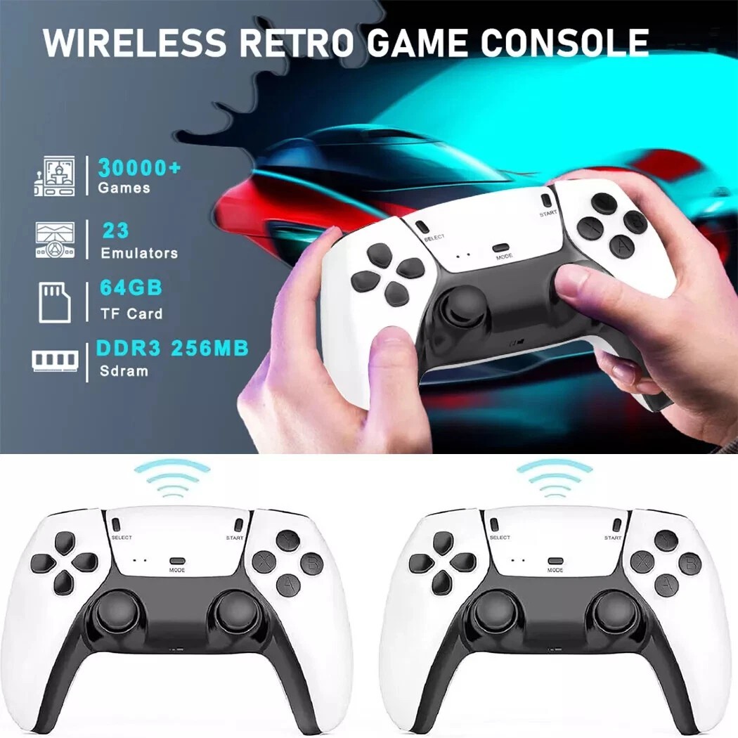 M15 Video Games Console Stick 4K Pro 128GB 4k+ Games Wireless Controllers 2.4G