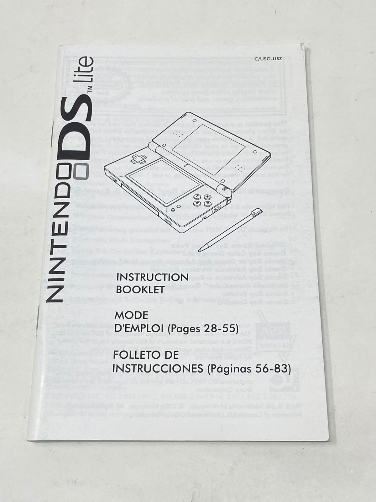 Nintendo DS Lite Black/Onyx Complete CIB – OEM Charger & Stylus Matching Serial