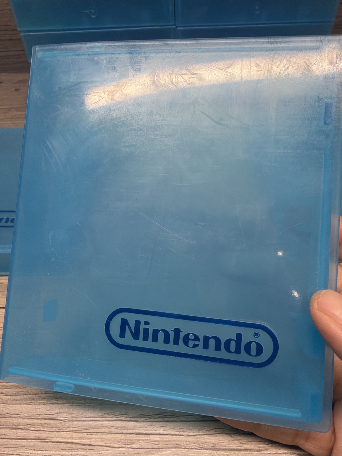 19x Vintage NES Nintendo Hard Clamshell Clear Blue Plastic Rental Game Case