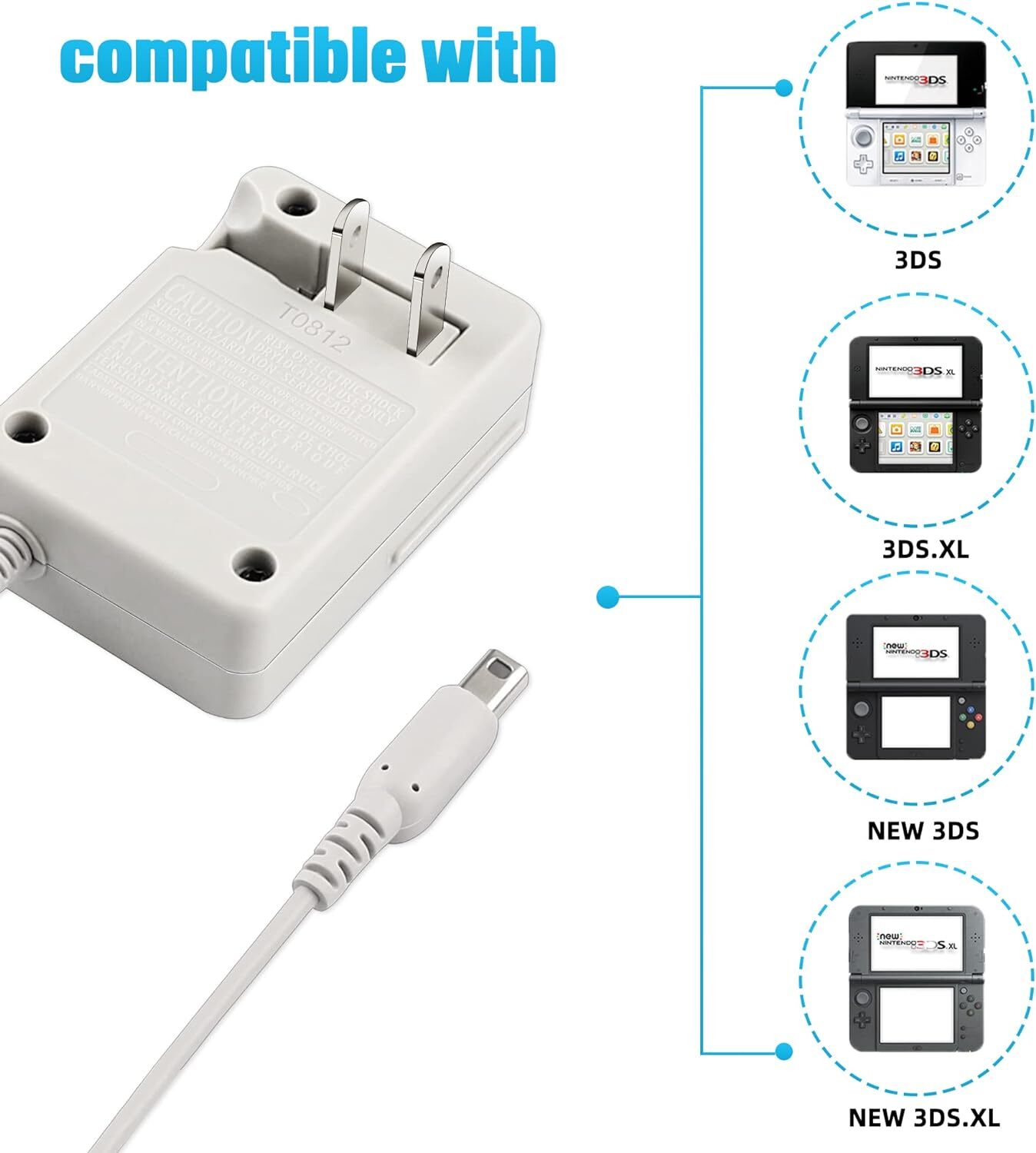 LOT AC Wall Charger Cable Power Adapter for Nintendo DSi XL/3DS XL/3DS/2DS/DSi