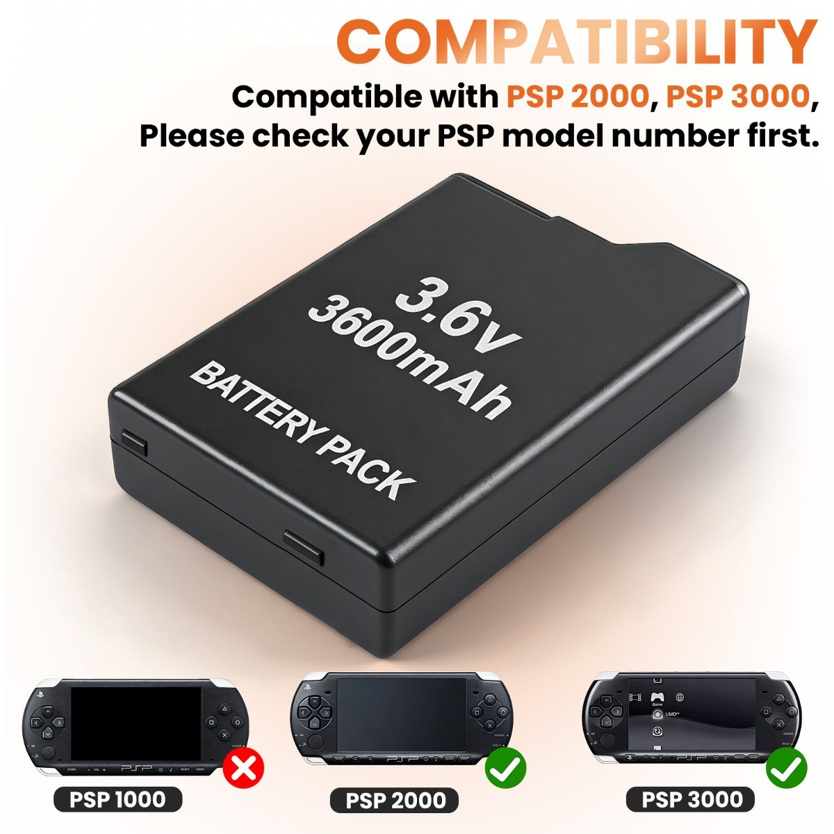 2PCS 3.6V 3600mAh Battery Charger Kit For PSP 2000 2001 3000 Rechargeable Backup