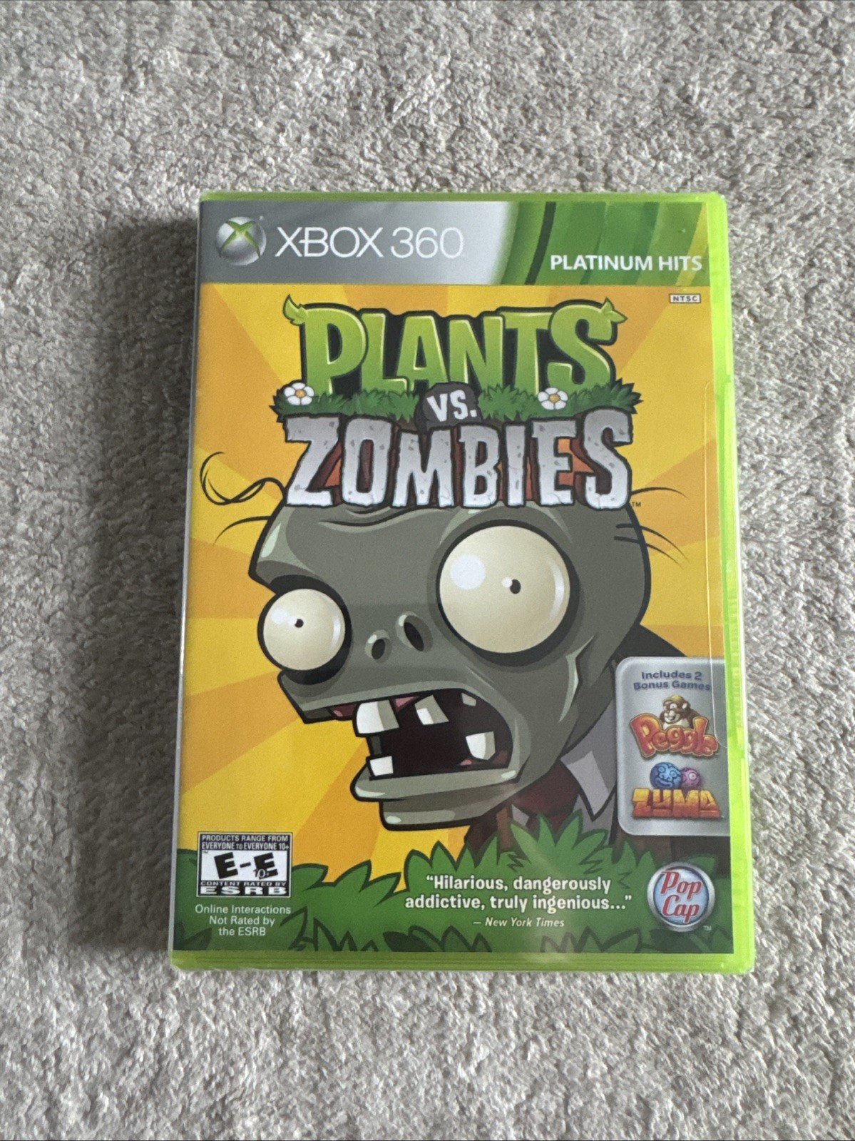 Plants vs. Zombies (Xbox 360, 2010) Platinum Hits CIB Factory Sealed *See Photos