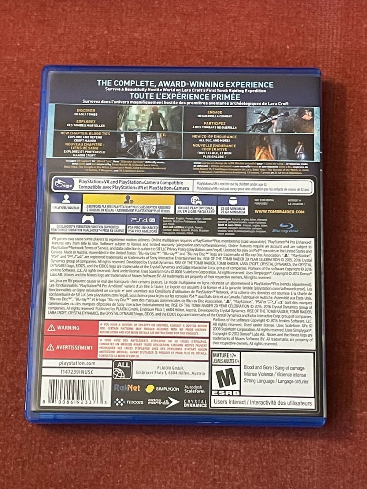 Rise of the Tomb Raider: 20 Year Celebration (Sony PlayStation 4, 2016) MINT CIB