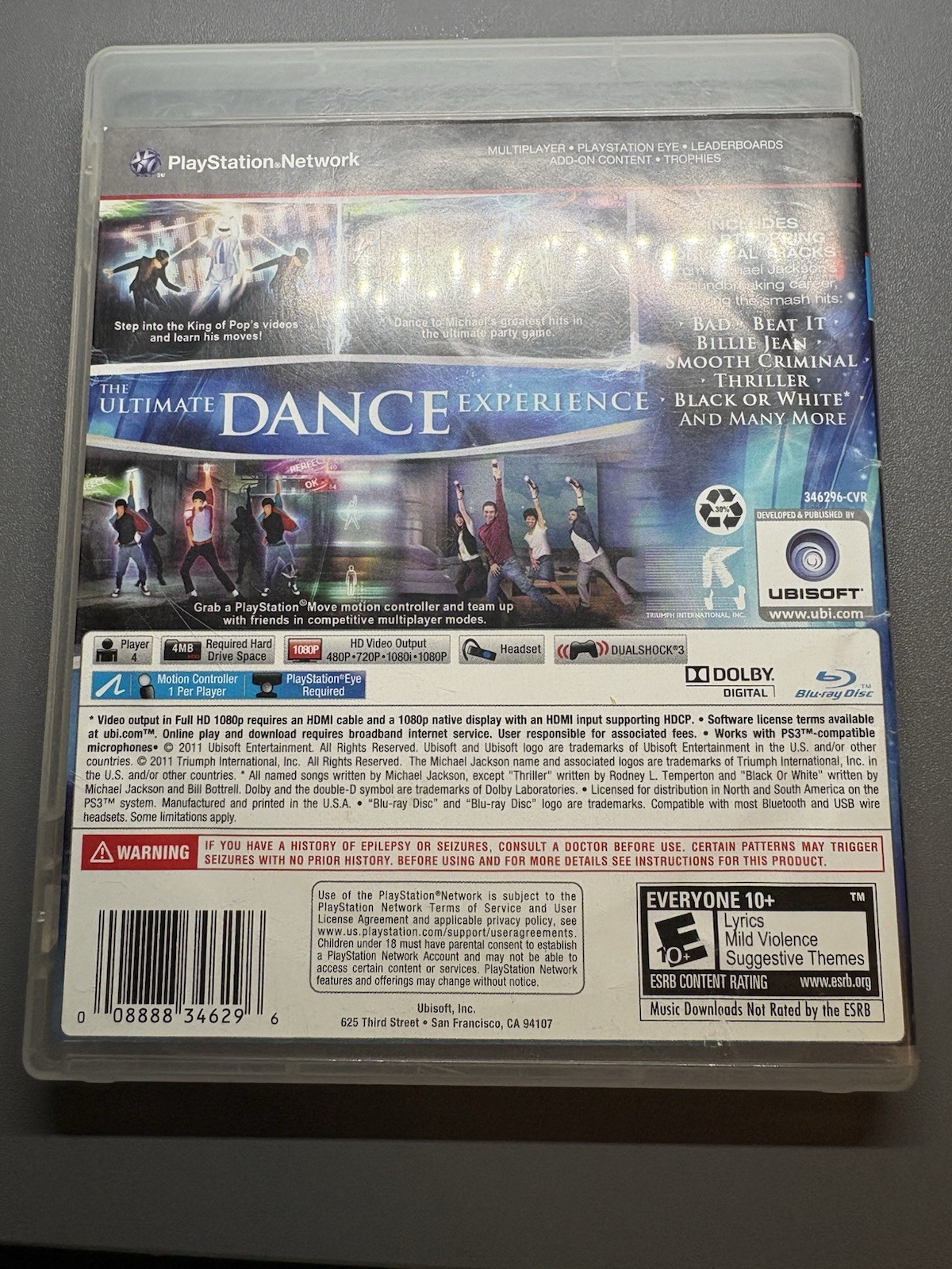 Michael Jackson: The Experience PlayStation 3 PS3 Tested Works (No Manual)