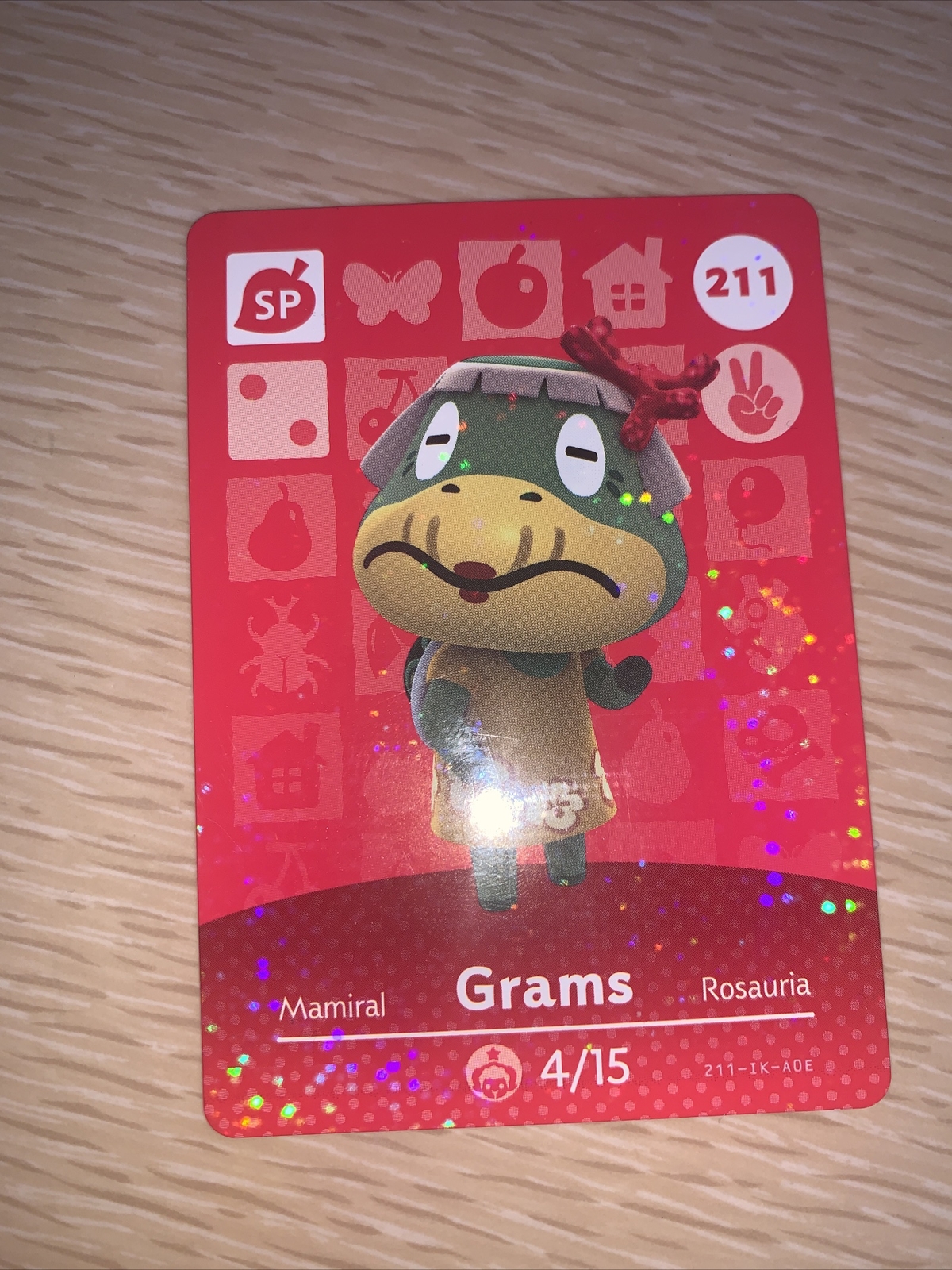 Official Grams #211 Series 3 Animal Crossing Amiibo Card