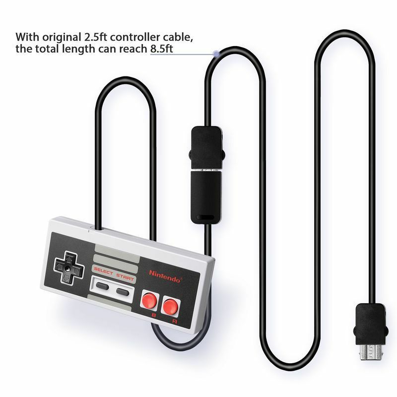 2 PCS x 6.5FT Extension Cable Cord for Nintendo Nes Mini Classic Edition Control