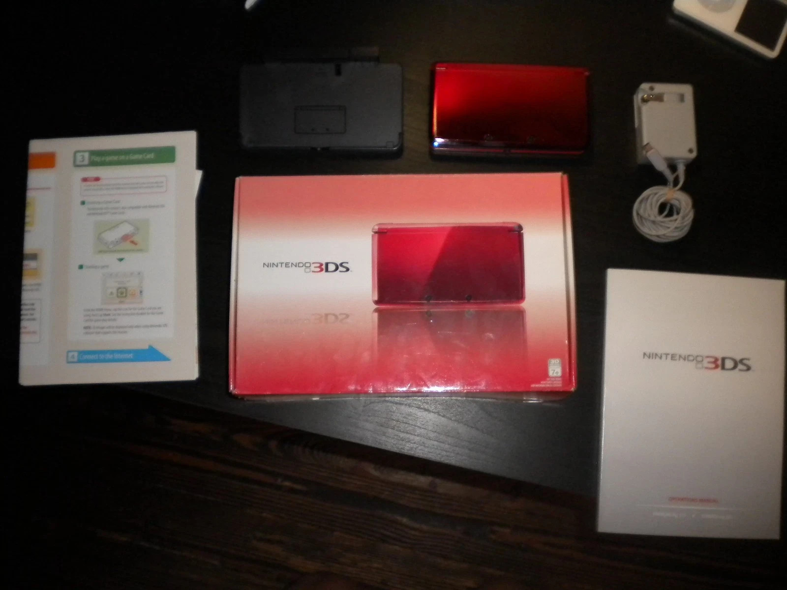 Nintendo 3DS Flame Red Complete in Box with charger Very good condition *READ*