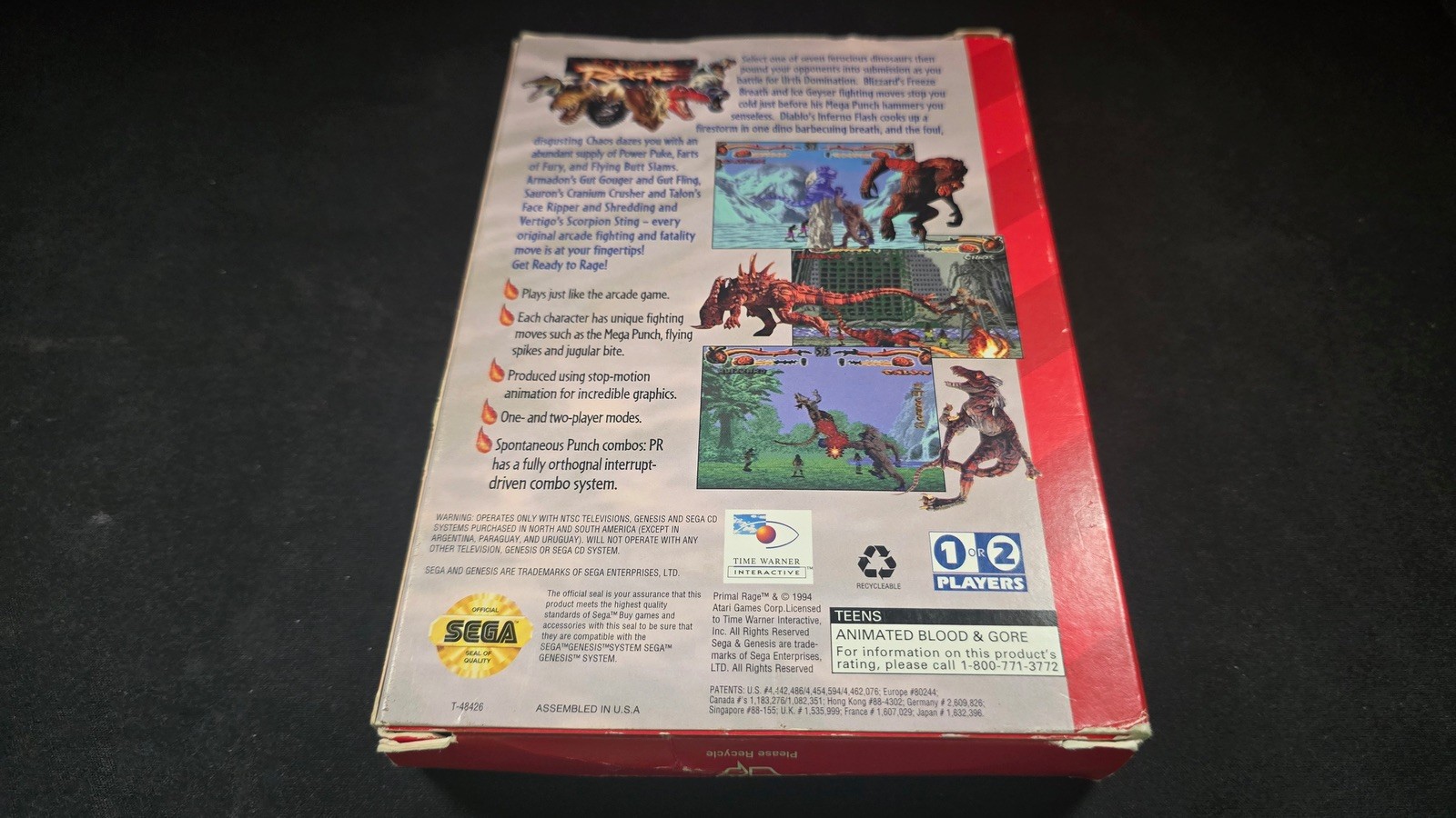 Primal Rage Sega Genesis EXMT+ condition COMPLETE n box authentic+protector!