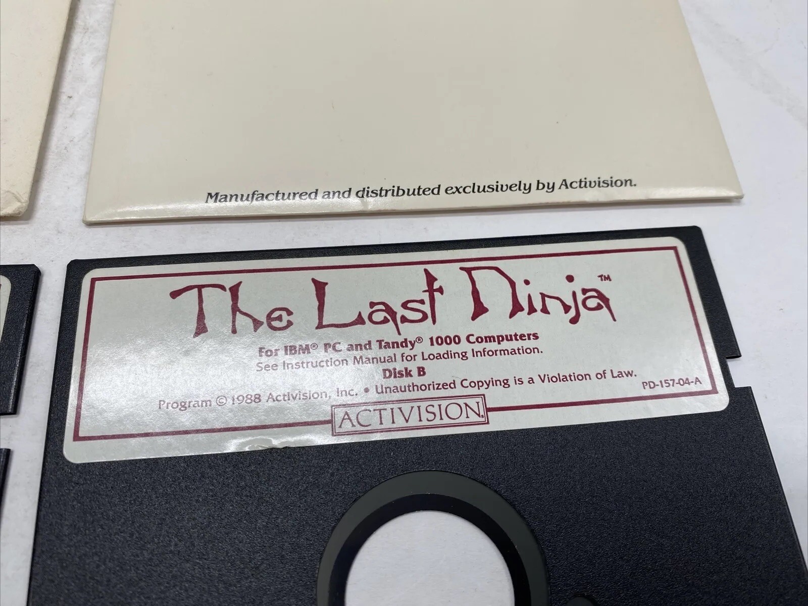 The Last Ninja (PC, USA, 5.25″) Action/Adventure 5 1/4″ DISKS ONLY