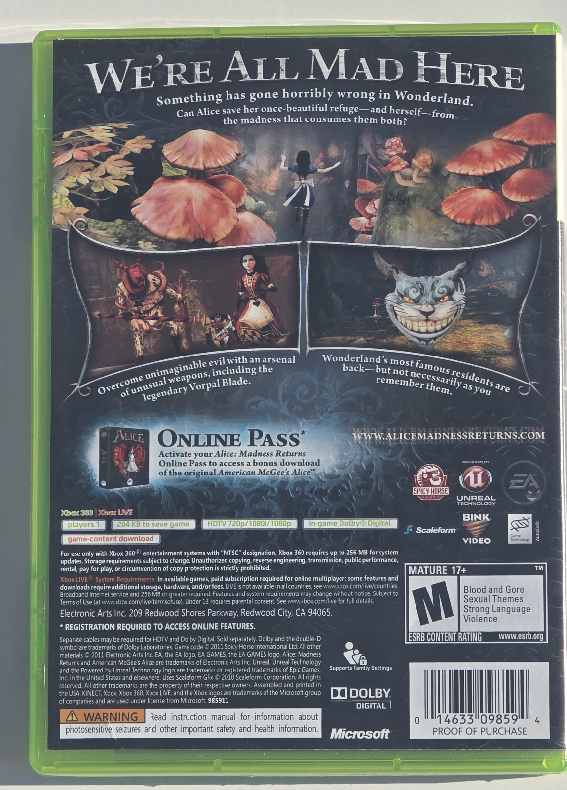 Alice the Madness Returns – Microsoft Xbox 360