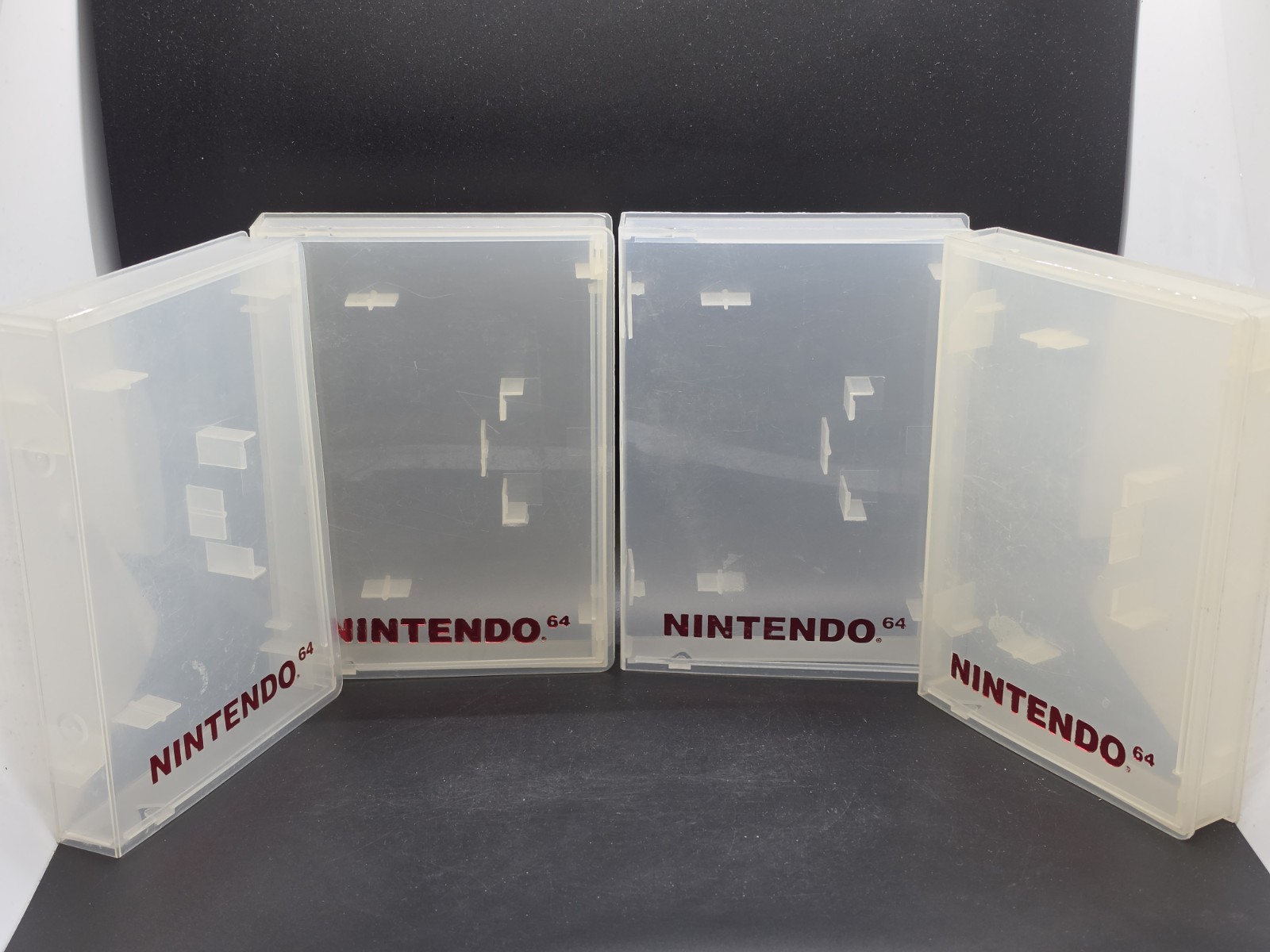Nintendo 64 N64 Hard Plastic Clamshell Lot Of 4 Clear Cases
