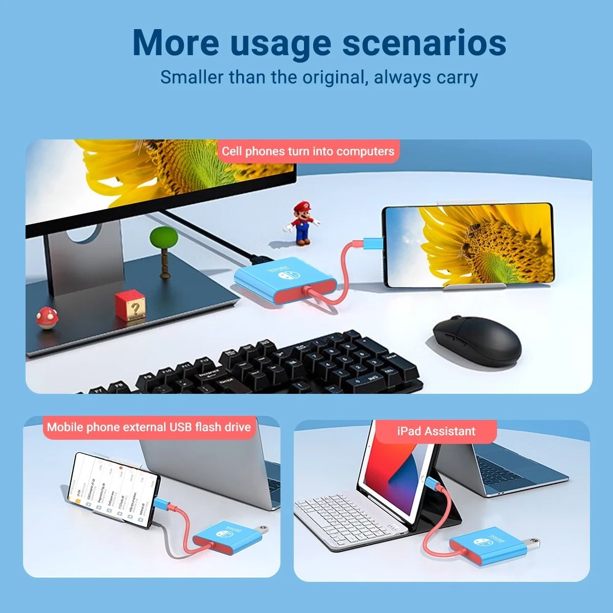 HDMI TV Dock For Nintendo Switch 1/2/OLED Docking Replacement Adapter Converter