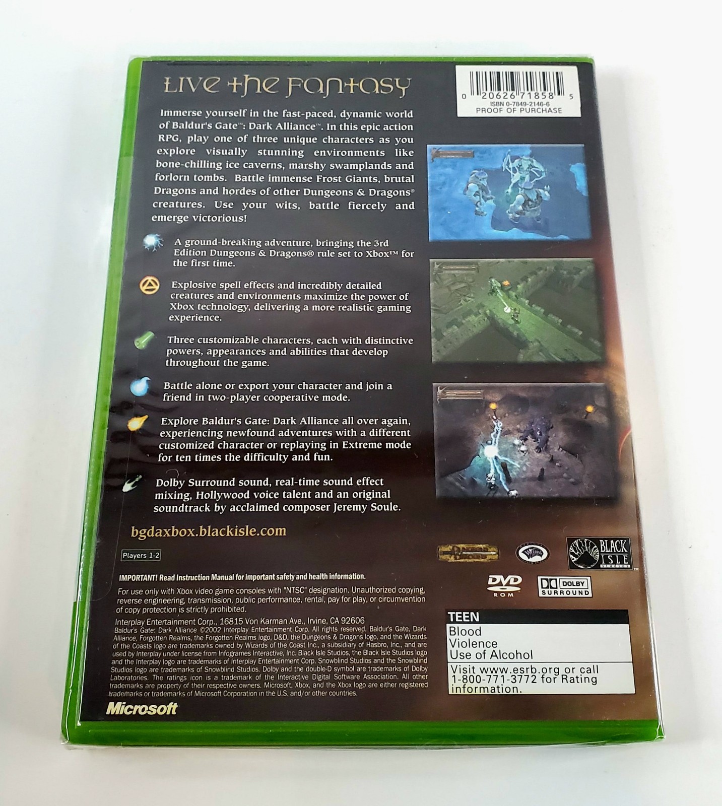 Baldur’s Gate Dark Alliance (Microsoft Xbox, 2002) Brand New