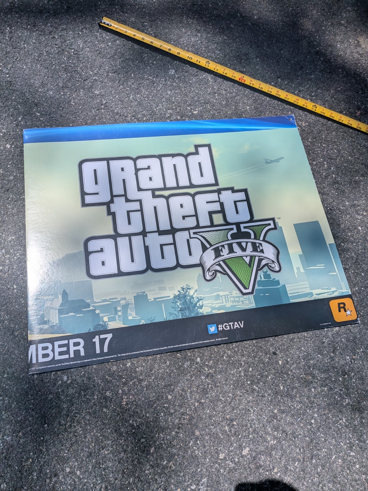 Grand Theft Auto V Promo Banner Poster GameStop RARE GTA 5 Michael Promotional