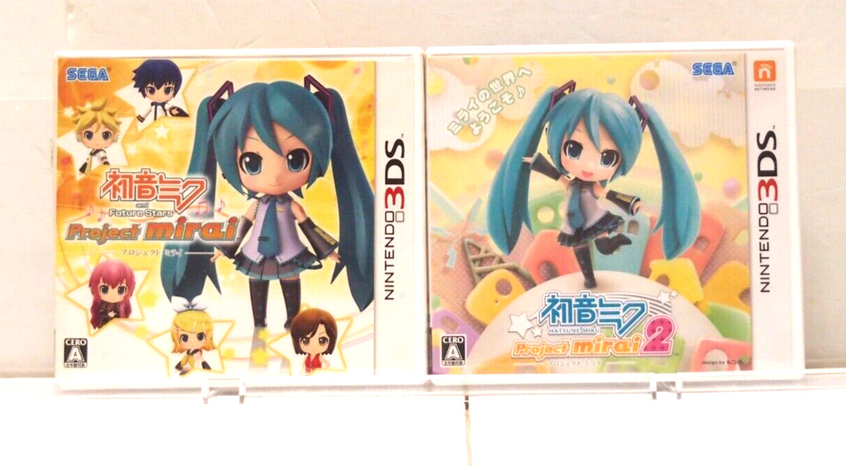 Hatsune Miku Project mirai 1 & 2 3DS With Manual Case SEGA Japan
