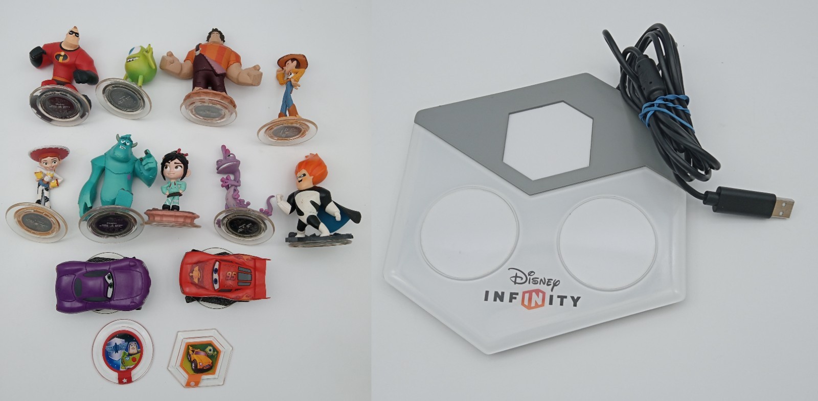 Mix Disney/Pixar Infinity Character Figures – Cars/Discs/Portal Base Lot Of 14