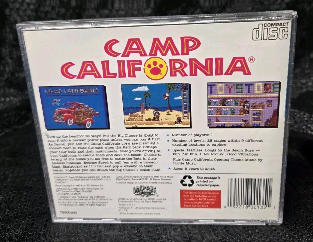 Camp California 1993 TurboGrafx-CD Turboduo