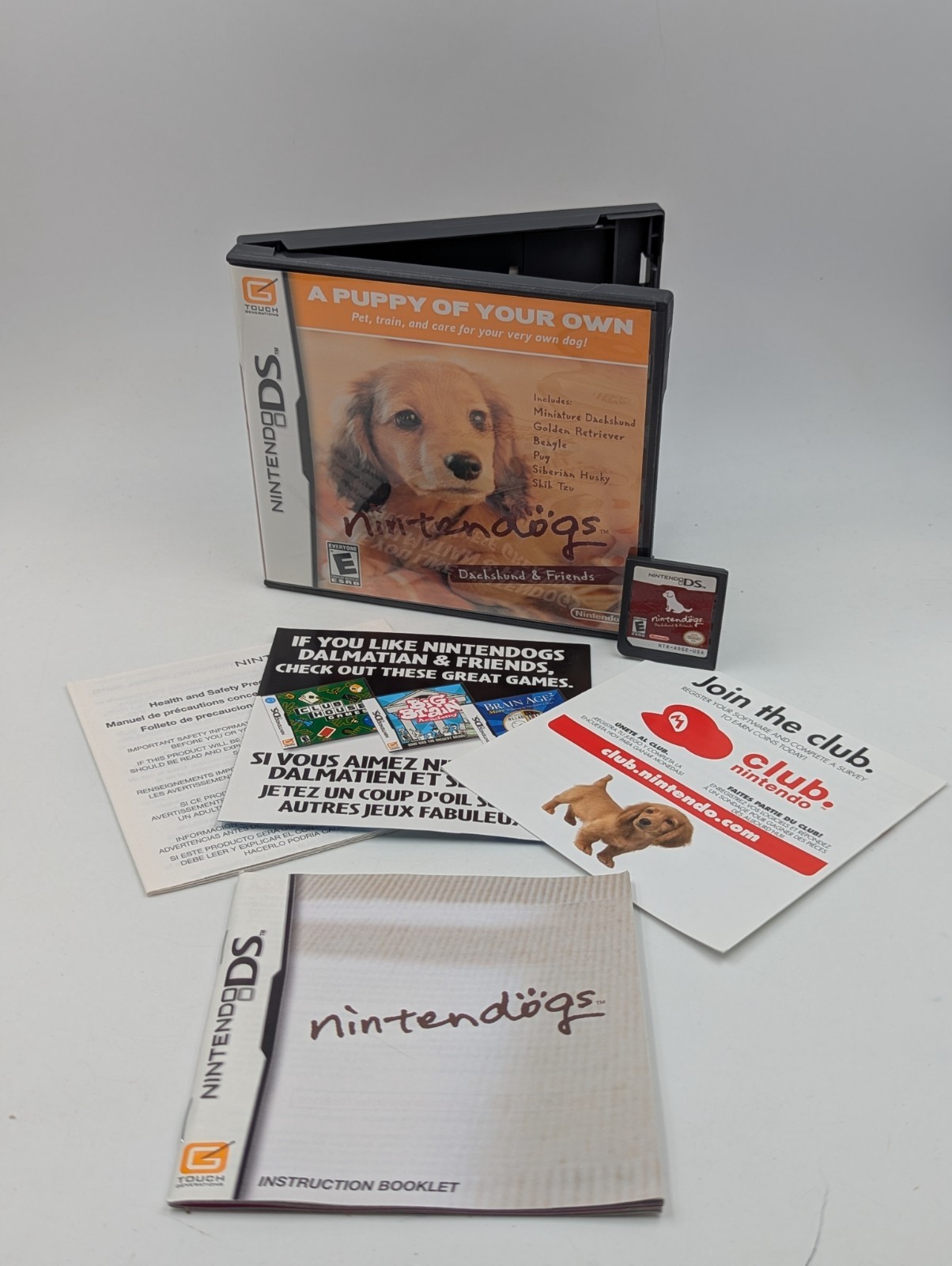 Nintendo DS Nintendogs Dachshund & Fris CIB Complete in Box