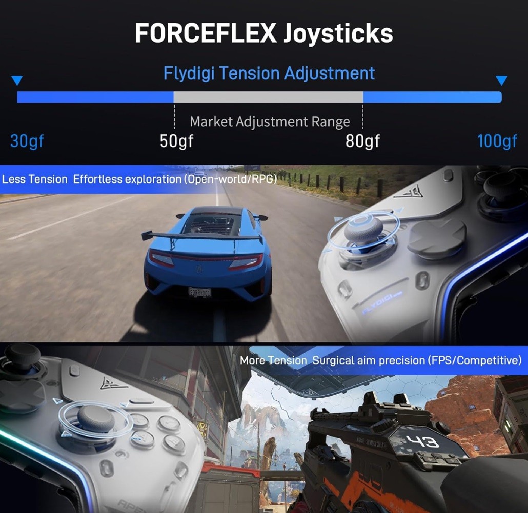 New FLYDIGI Apex 5 PC Controller Wired/Bluetooth/2.4G For PC/NS/Android/TV