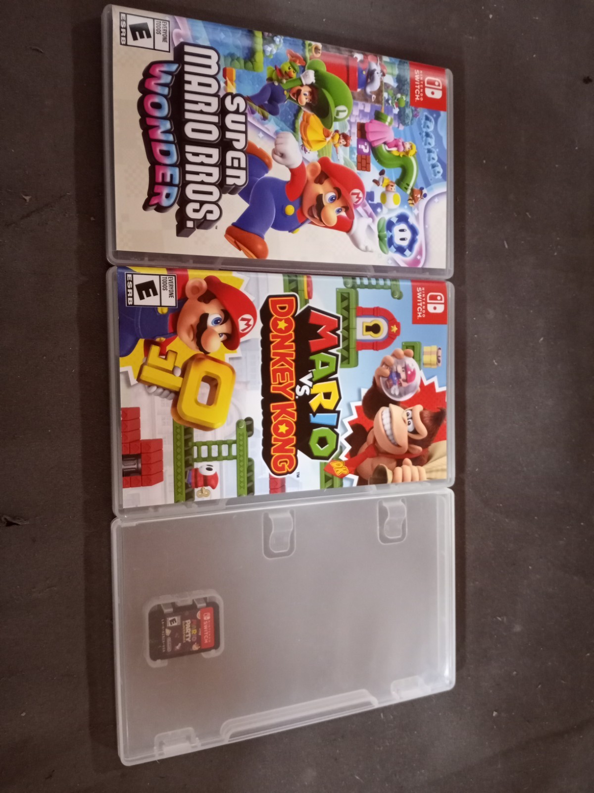 Lot of 3 Switch Mario Games – Mario Party Superstars, vs. Donkey Kong, Wonder