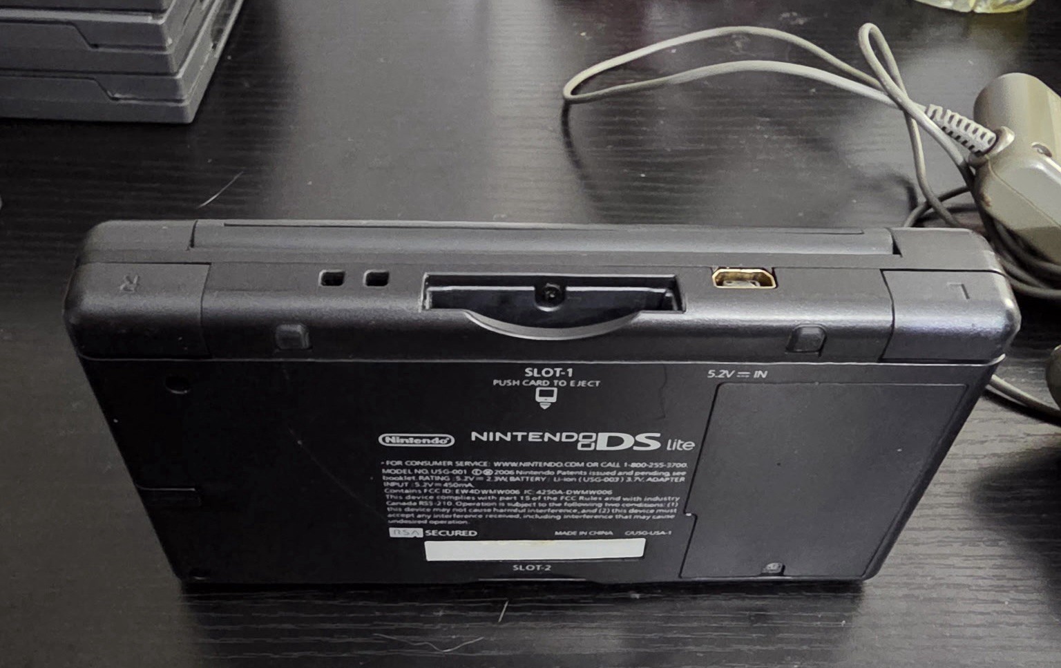 Nintendo DS Lite Bundle w/ Charger, Stylus, DS & GBA Games, Guitar Hero Grip
