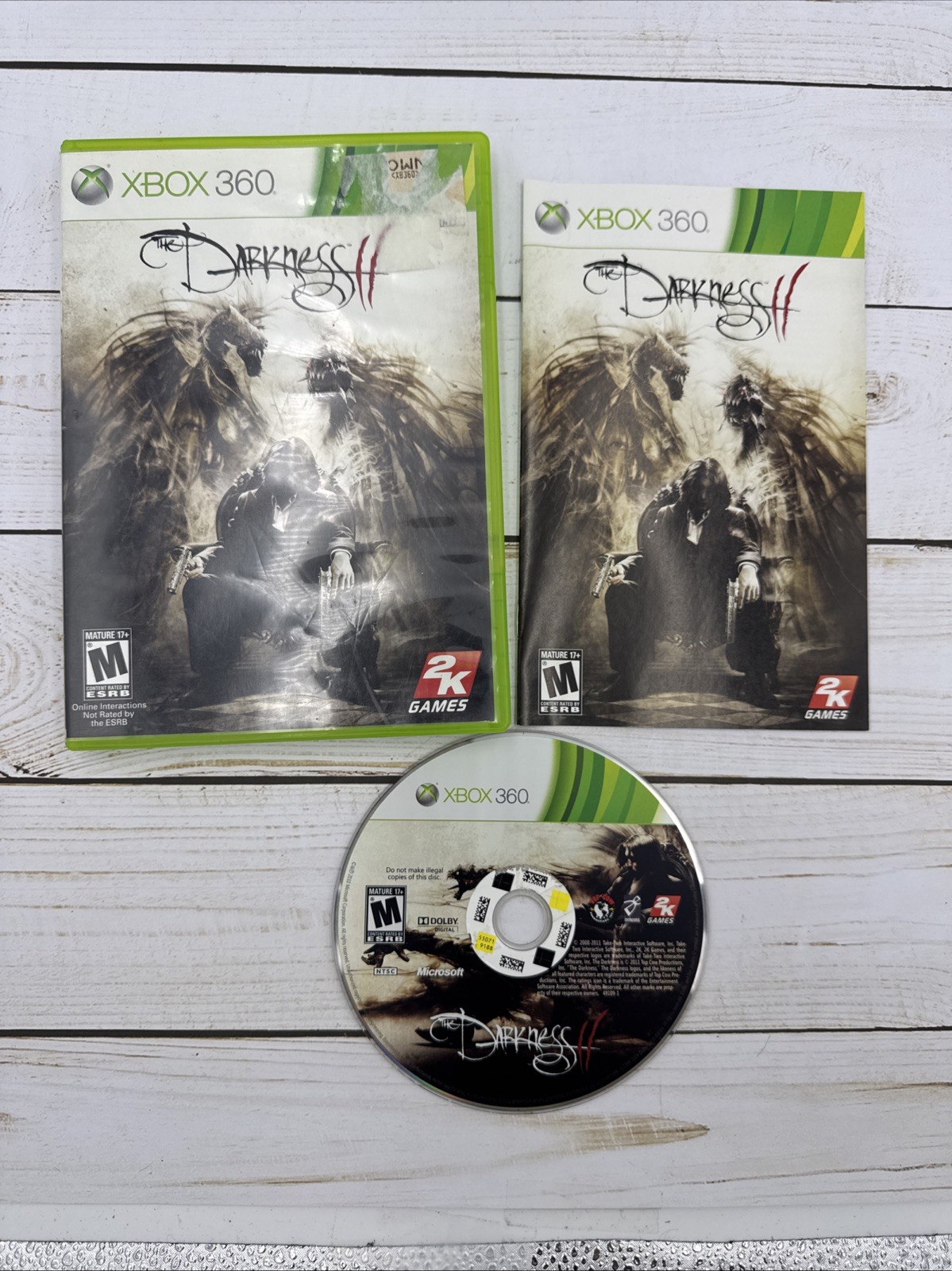 The Darkness II (Microsoft Xbox 360, 2012) CIB With Manual