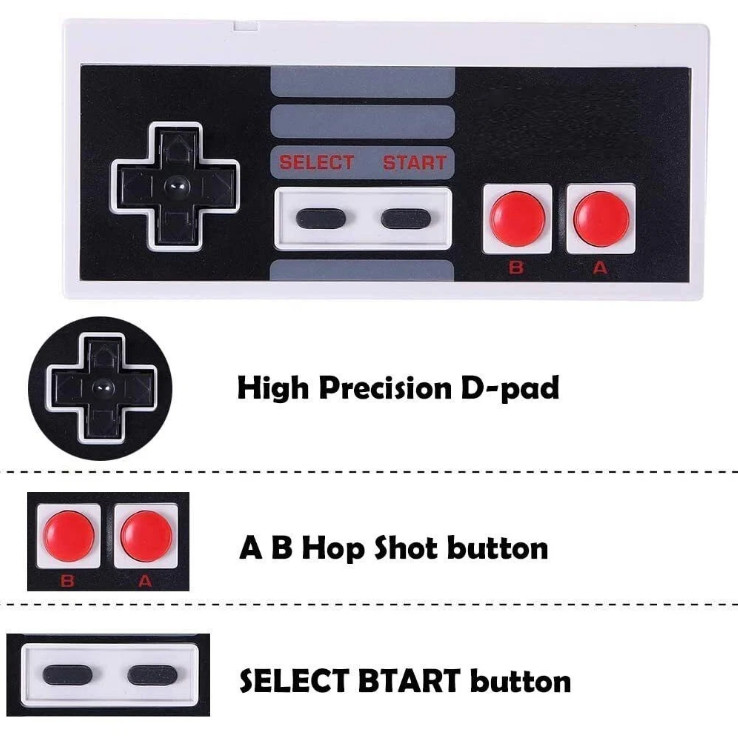 2PCS Wired Game Controller Gamepd Mini Classic Retro NES for Nintendo US Stock